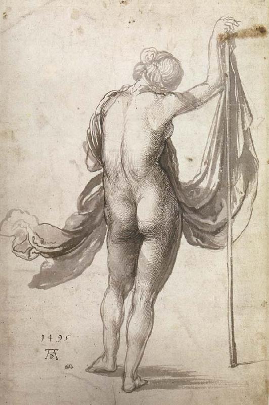 Albrecht Durer Nude With Staff seen from behind Germany oil painting art